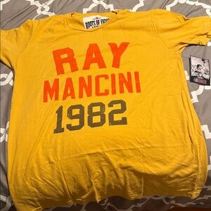 Roots of Fight Ray Boom Boom Mancini Yellow Graphic T-Shirt